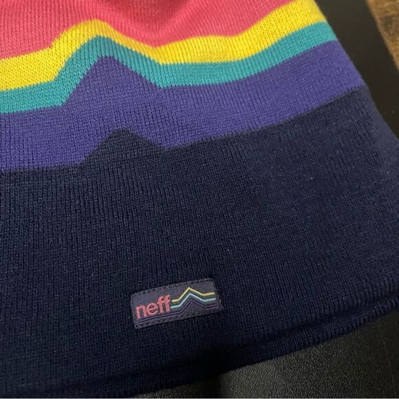 Neff Beanie Hat Striped Retro Color Pallet - Picture 2 of 6